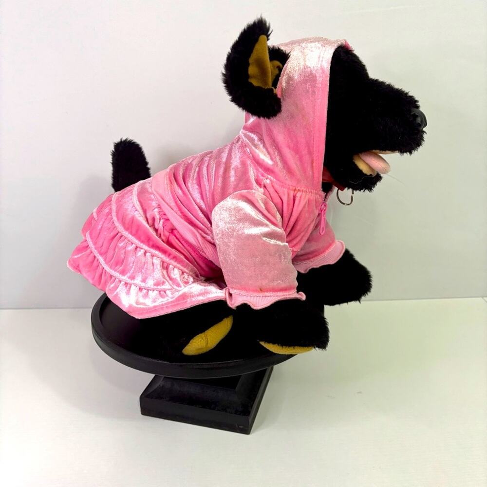 Build-A-Bear Black Lab Dog Plush  Toy with Pink Track Suit Bin5